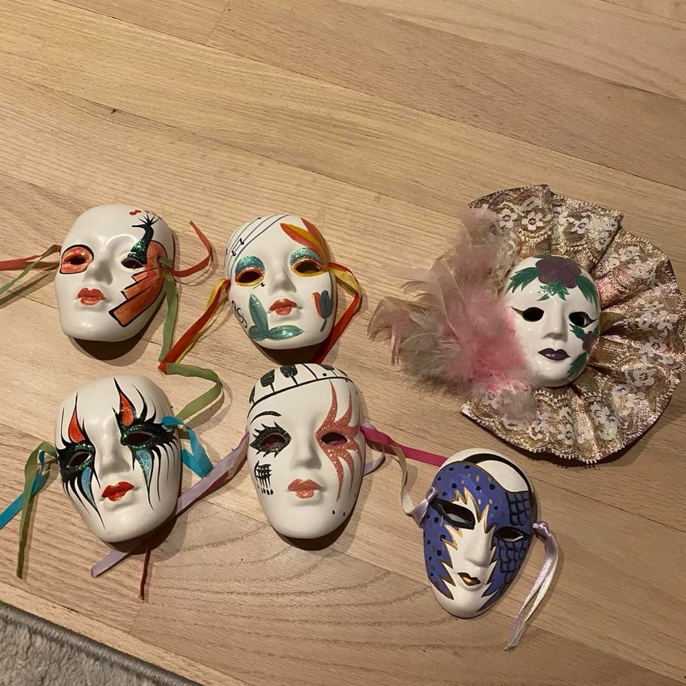 6 Colorful Decorative Wall Masks